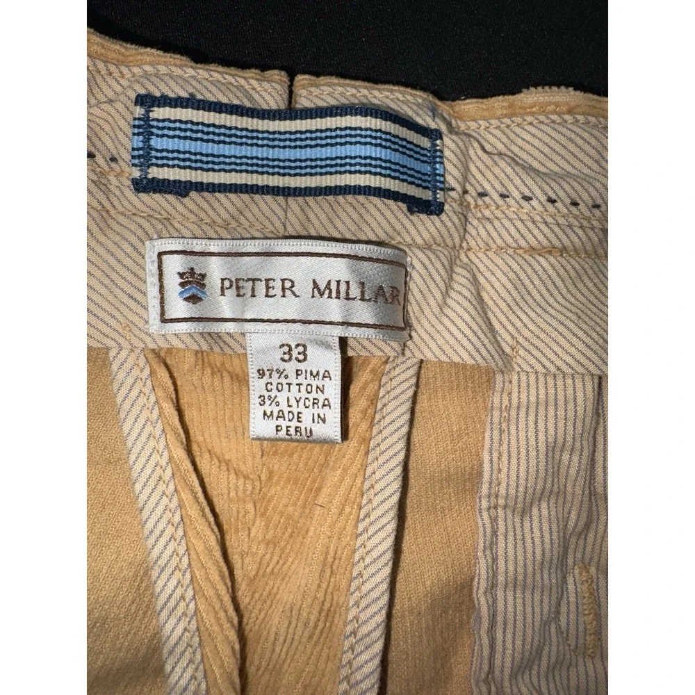 Peter‎ Millar Pants Mens 33x31 Brown Corduroy 5-Pocket Stretch Flat Front Casual